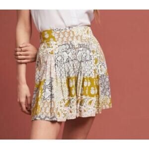 Anthropologie Maeve pleated patchwork shorts
